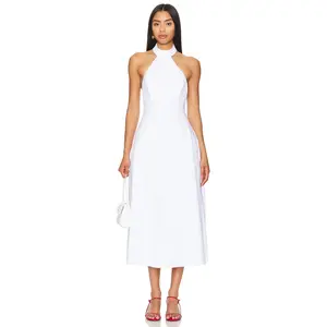 Bardot Genevieve Poplin Midi Dress in Orchid White