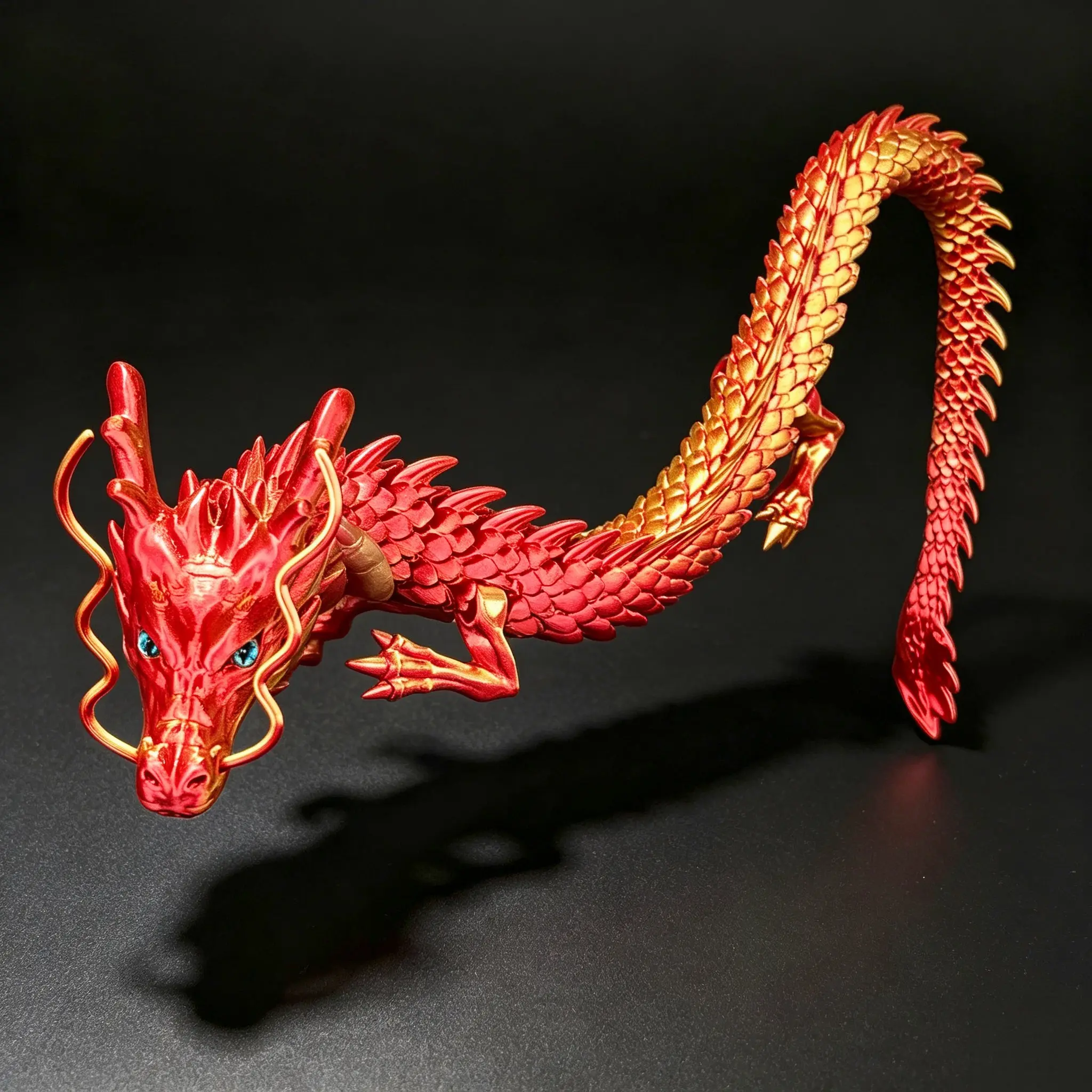 35cm Glam Laser Colorful Eyes Dragon Art Figurine - ABS Plastic Desktop Decorative Sculpture, Collectible Decor Figurine Ornament, Home Decor Gift (Comes with Box)