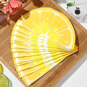 20pcs/set Lemon Pattern Disposable Paper Napkins, Summer Fruit Pattern Disposable Napkins, Lemon Print Decorative Napkins, Suitable For Outdoor Wedding Table Decoration, Engagement Party, Personalized Wedding Napkins, Summer Tropical Party, Wedding Table