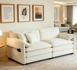 Chenille Oversized 2-Seater Loveseat Sofa - Modern, Comfy Deep-Seat Cloud Couch for Living Room, Office, DIY Combination Indoor Furniture