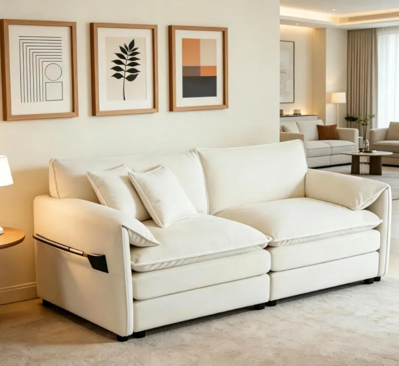 Chenille Oversized 2-Seater Loveseat Sofa - Modern, Comfy Deep-Seat Cloud Couch for Living Room, Office, DIY Combination Indoor Furniture