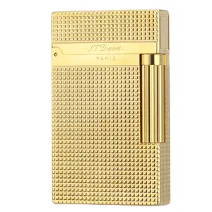 Dupont 1:1 Gold Diamond Engraved Metal Luxury lighter (NO FUEL) Ping sound gift bf