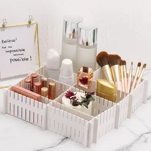 Pack of 40 Grid Drawer Dividers, Adjustable Drawer Organizer for Socks, Underwear, Lingerie, Makeup, Bedroom Office Kitchen Storage (White)