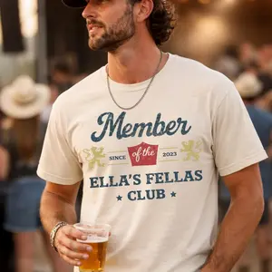Ellas Fellas Club T-Shirt, Western Country Concert Graphic Shirt, Vintage Rodeo Music Fan Tee, Unisex Oversized Casual Apparel, Gift For Her Him Z60