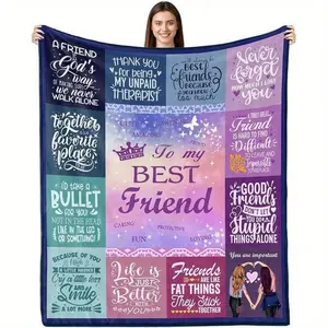 Cozy Bestie Blanket - Soft, Fuzzy, and Heartfelt Friendship Throw for Women - Perfect Birthday Gift for BFF, Unique Present for Best Friend, Special Bonding Gift-280GSM