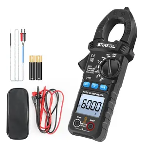 Amp Clamp Meter 6000 Counts Multimeter Tester with 35mm Jaws for AC/DC and Voltage Meter, Resistance, Diode Capacitance, Continuity, Frequency, Thermocouple, NCV, Auto-Ranging