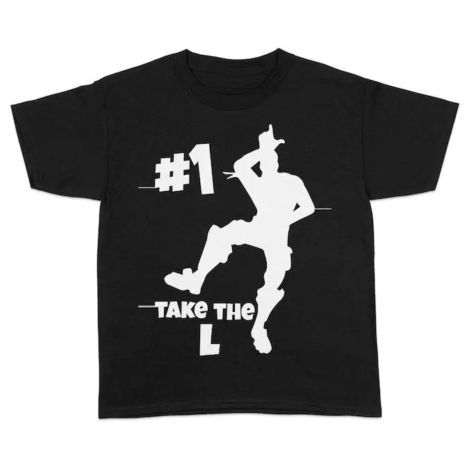 Fortnite Take The L Player Battle Novelty Printed T-Shirt Fun Game Silhouette Slogan