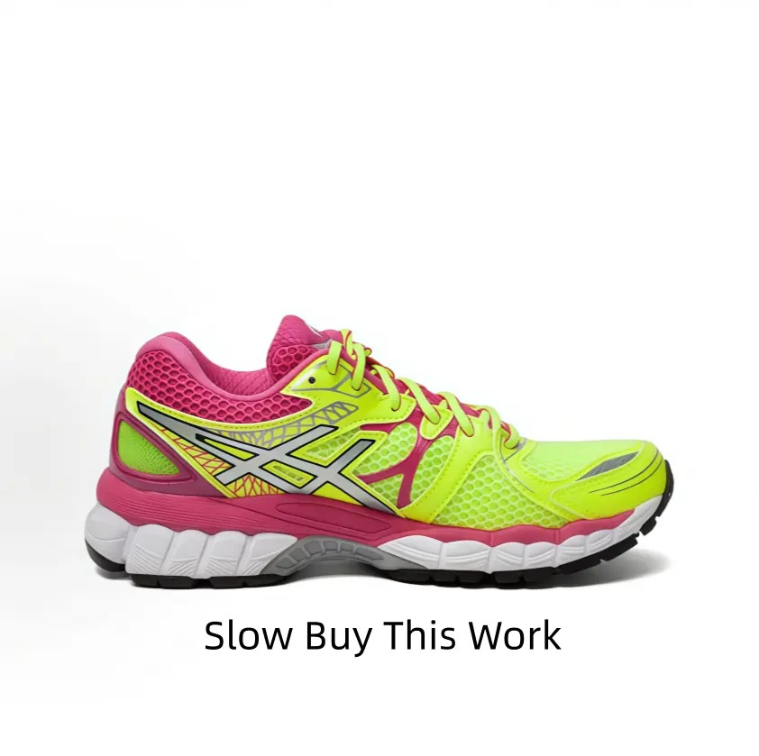 Two-Tone Fluorescent Pink Yellow Performance Road Trainers Lightweight Breathable Mesh Upper Lace-Up Anti-Collision Toe Long Distance Jogging Footwear