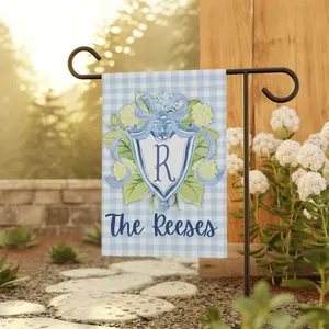 Hydrangea Garden Banner, Garden Flag, Custom Garden Banner, Gifts for Mom, Garden Gifts For Grandma, Blue and White Garden Banner