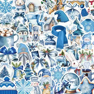 Winter Themed Sticker, 50/1000pcs Waterproof Self Adhesive Decor Paper, Christmas Decor Sticker for Gift Greeting Card Water Bottle Laptop Phone, Ornaments