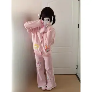 Japanese Cartoon Embroidery Women Hoddies Aesthetic Casual Grunge Zipper Sweatshirt 2025 Harajuku Autumn Kawaii Cute Hoody