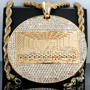 Last Supper Pendant | 30"In - Rope Chain Gold Plated Necklace For Men's Fashion