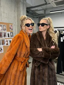 Women's Faux Fur Coat, Fall Winter Fashionable Long Sleeve Jacket, Elegant Thick Vintage Loose Fit Medium-Length Outerwear