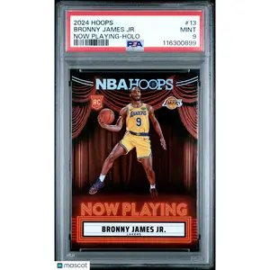 2024 Panini NBA Hoops Now Playing Bronny James JR. #13 Holo PSA 9 RC