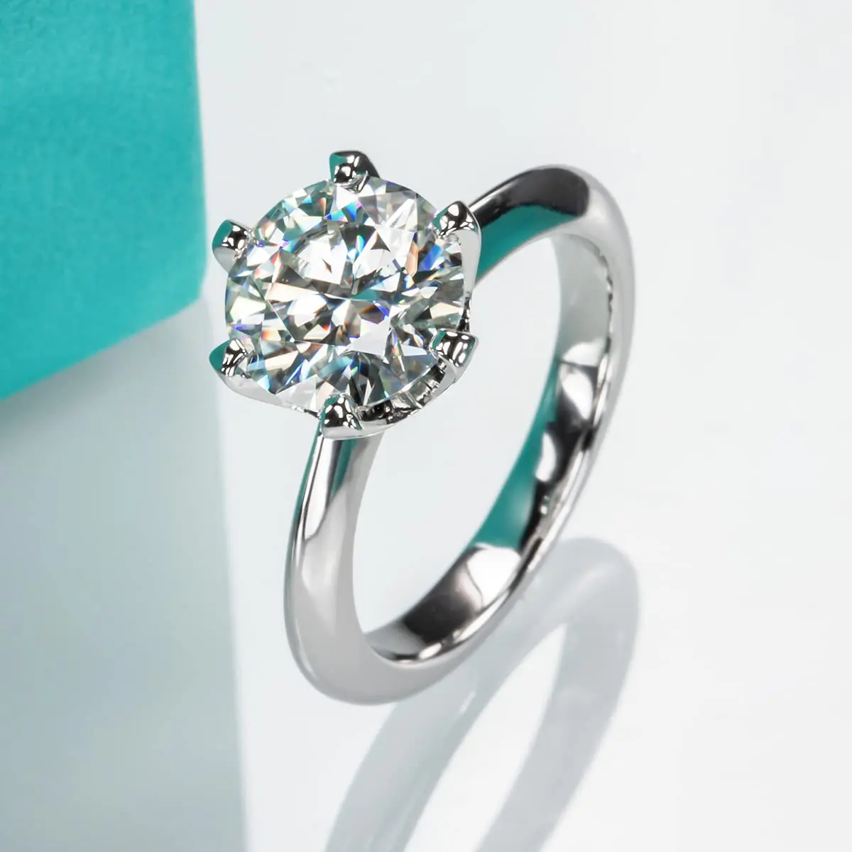 Women's 1.5CT Round Cut Zircon Solitaire Hypoallergenic Silver Dainty Bridal Ring - Hand Set Elegant Engagement Moissanite Anniversary Jewelry Gift