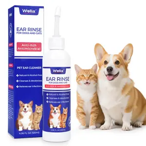 Wellix Ear Cleaner for Dogs & Cats – Honeysuckle Itch & Odor Relief, 120ml