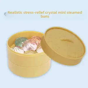 Simulated crystal Xiaolongbao pinch music decompression toy slow rebound blind box decompression artifact