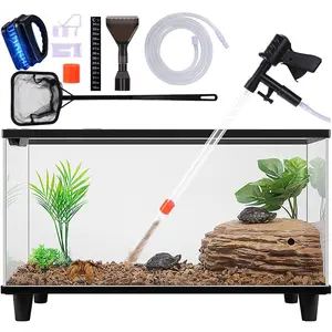 Fish Tank Cleaner Kit, Gravel Vacuum for Aquarium, Fish Tank Aquarium Vacuum Gravel Cleaner, Aquarium Siphon with Magnetic Fish Tank Glass Cleaner, Aquarium Cleaning Tools Water Changer