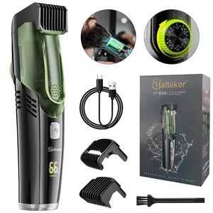 Beard Trimmer for Men Vacuum Mustache Trimmer for Less Mess -IPX6 Waterproof- Rechargeable Electric Beard Cutting Kit with Adjustable Length Comb- Built-in Vacuum for Sideburns, Stubble,Beat For Father's Day Gifts Foil shaver