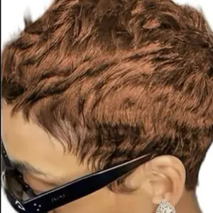 6inch Human Hair Straight Pixie Cut Wig for Women Bob Wigs Natural Looking Short Style Machine Made Wigs