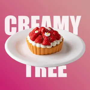 Creamy Tree Strawberry Fruit Tart Squishy Toy for Adults