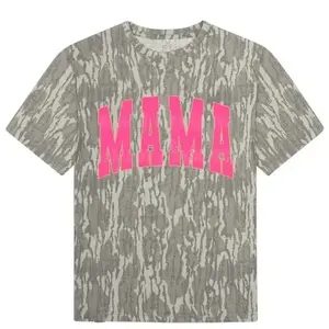 Pink Mama Mossy Oak Wash Out Turkey Track Tee Bottomland Camo Tee, Mossy Oak T-Shirt 3D All Over Print, Outdoors Hunting Sublimation, Gift For Men