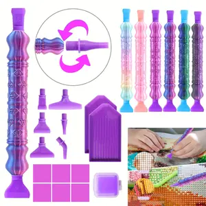 Diamond Painting Art Drill Bead Pen Set with Screw Tip, 5D Diamond Painting Placement Tool Accessories, Comfort Grip and Faster Drilling, Diamond Art Tools