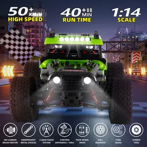 1:14 Fast RC Car – 50 KM/H Remote Control 4x4 Truck for Kids and Adults, 2.4GHz Off-Road Remote Control Dune Buggy, All-Terrain RC Monster Truck