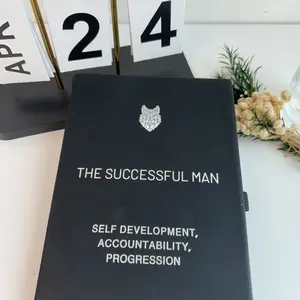 "The Successful Man" Hardcover Journal - Masculine Minimalist Black Self-Development Accountability Planner for Men, ADHD Office Stationery to Track Goals and Progress