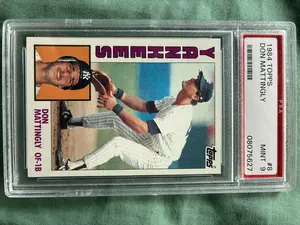 Topps 1984 Don Mattingly #8 Rookie Card PSA 9 MINT 1981 Series Collectible Near-Perfect Condition for Collectors