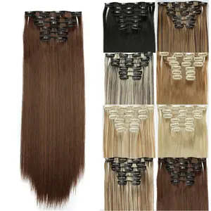 Enchanted Hair – 24 Inch Clip-in Hair Extensions (6 Pieces), Soft Long Straight Synthetic Hair, 145g for Volume & Fullness, Natural-Looking Wig Piece, Easy to Clip On & Comfortable to Wear, Perfect for Party Looks, Club Nights, Daily Styling & 2025 Trends