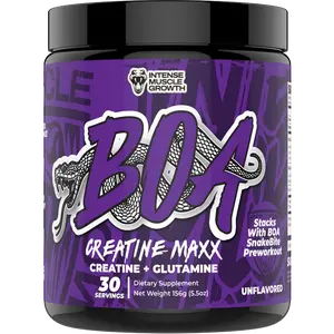 BOA Creatine Maxx Powder | Creatine + Glutamine Blend | Muscle Recovery & Performance Support | Unflavored | 30 or 60 Servings