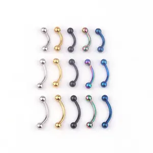 Hot Selling Body Piercing Accessories 316L Medical Stainless Steel Spherical Eyebrow Nails and Eyebrow Rings