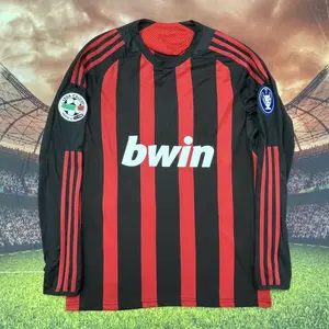 No.22 Kaka 2006-2009 Home Away Retro White No.80 Ronaldinho No.11 Ibrahimovic Long Sleeved Soccer Jerseys