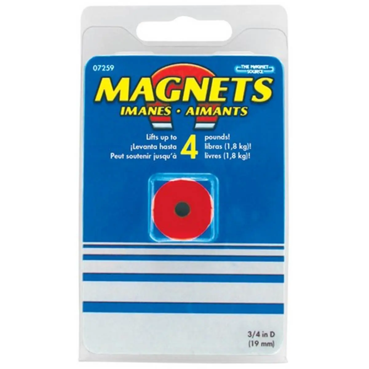 Master Magnetics 07259 0.75 in Diameter (3/4 in) Alnico Button Magnet for Swimming Pools, Wood Cutting, Sign Making