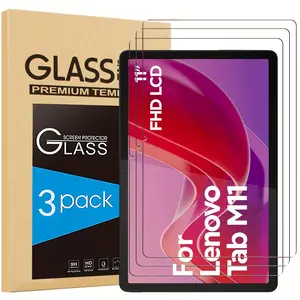 3-Pack Tempered Glass Screen Protection Film, Suitable for Lenovo Tab M11 2024 TB-330FU/TB-331FC, Xiaomi Pad 2024 11-Inch-Anti-Fingerprint, Anti-Scratch Film, Smooth Surface, High Definition Display, Durable Protective Screen Protector, Tablet Protector