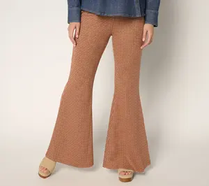 Peace Love World Petite Brushed Knit Pull-on Flare Pants