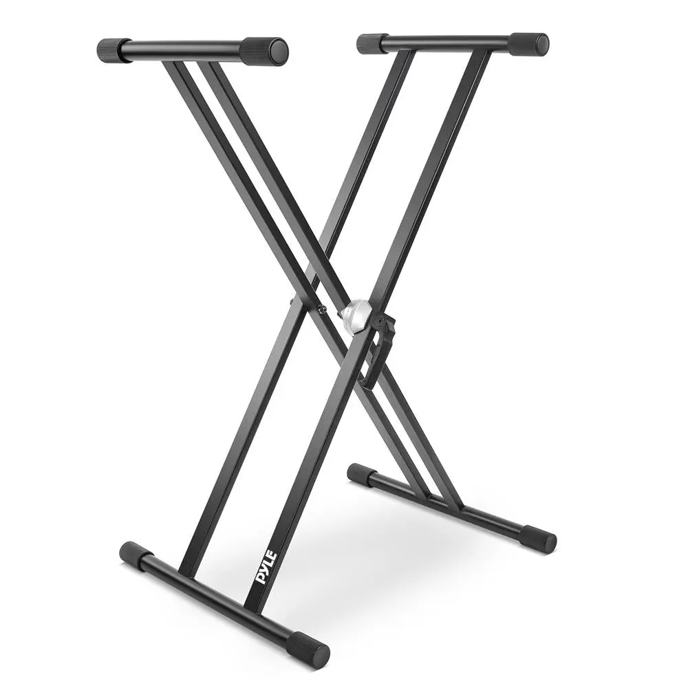 Electronic Keyboard Stand | Adjustable & Foldable Double Braced X-Design Steel Stand with Lock System & Anti-Slip Feet - Load Capacity up to 55 lbs - Gift for Musicians