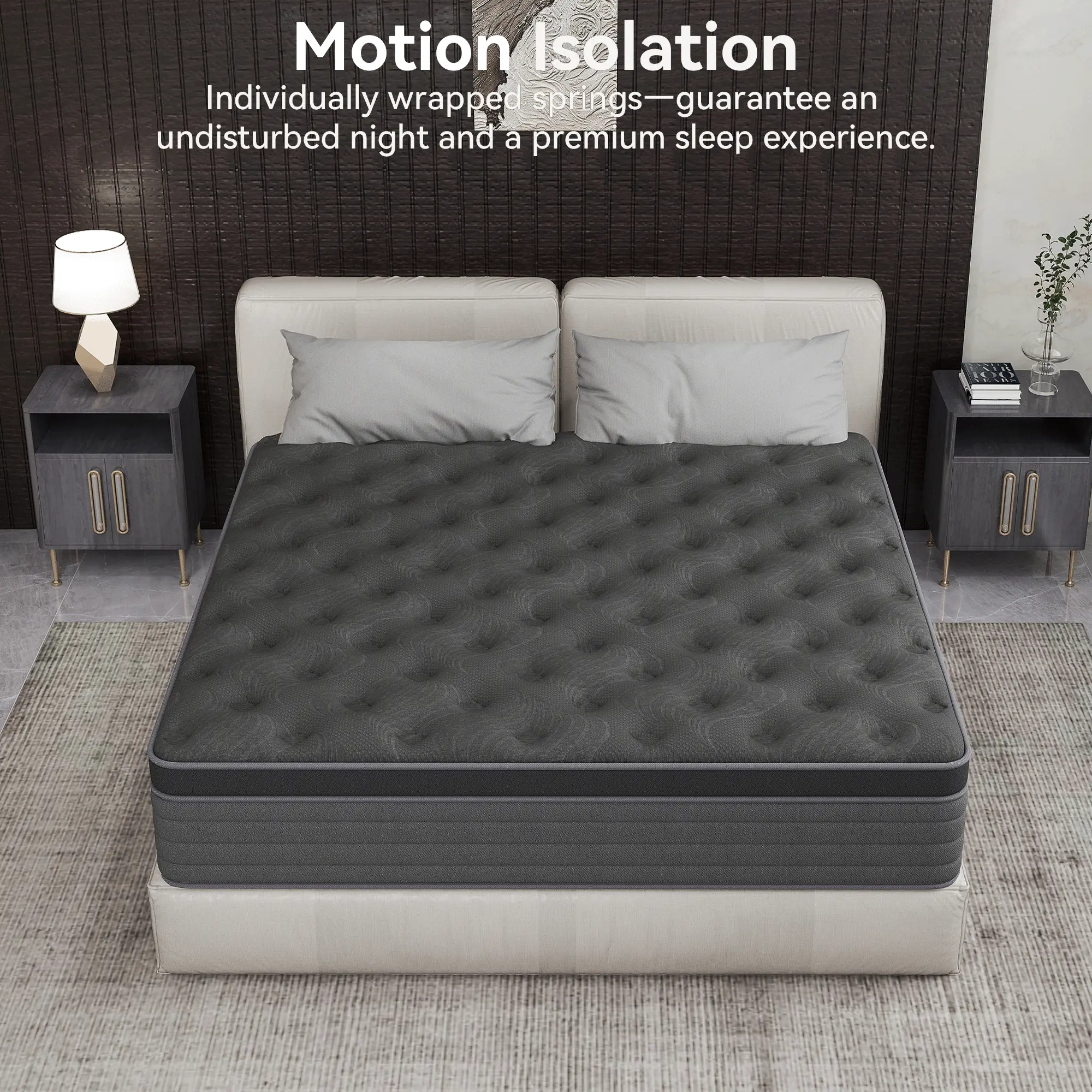 【Summervibes】Memory Foam and Spring Hybrid Mattress - 12/14 in Twin, Full, Queen, King Sizes - Medium Firmness, Lumbar Support, Ergonomic Design - for Home Rooms, Hotels - Boxed Furniture Gift for Halloween, Christmas (queen size mattress included)