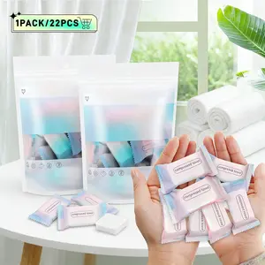 22 Packs Large Compressed Towels, Thickened & Enlarged Disposable Face Towels, 10x16 Inch, Ideal for Travel Camping Occupational Use