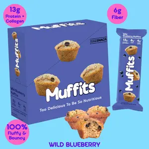 Wild Blueberry Muffits - 6 Pack Protein Mini Muffins Snack Carb