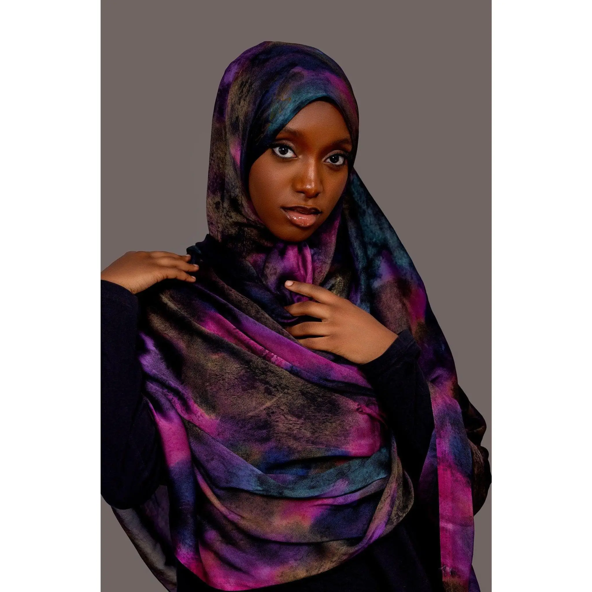 Printed Chiffon Hijab – Aurora Bliss