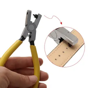 Multi Functional Mini Watch Band Punch Pliers, Diy Tools, Portable Household Hole Punch Tool for Leather Watch Strap Fabric Belt DIY Craft Making Heavy Duty Metal Construction Precise Punching Effortless Operation Compact Lightweight Design