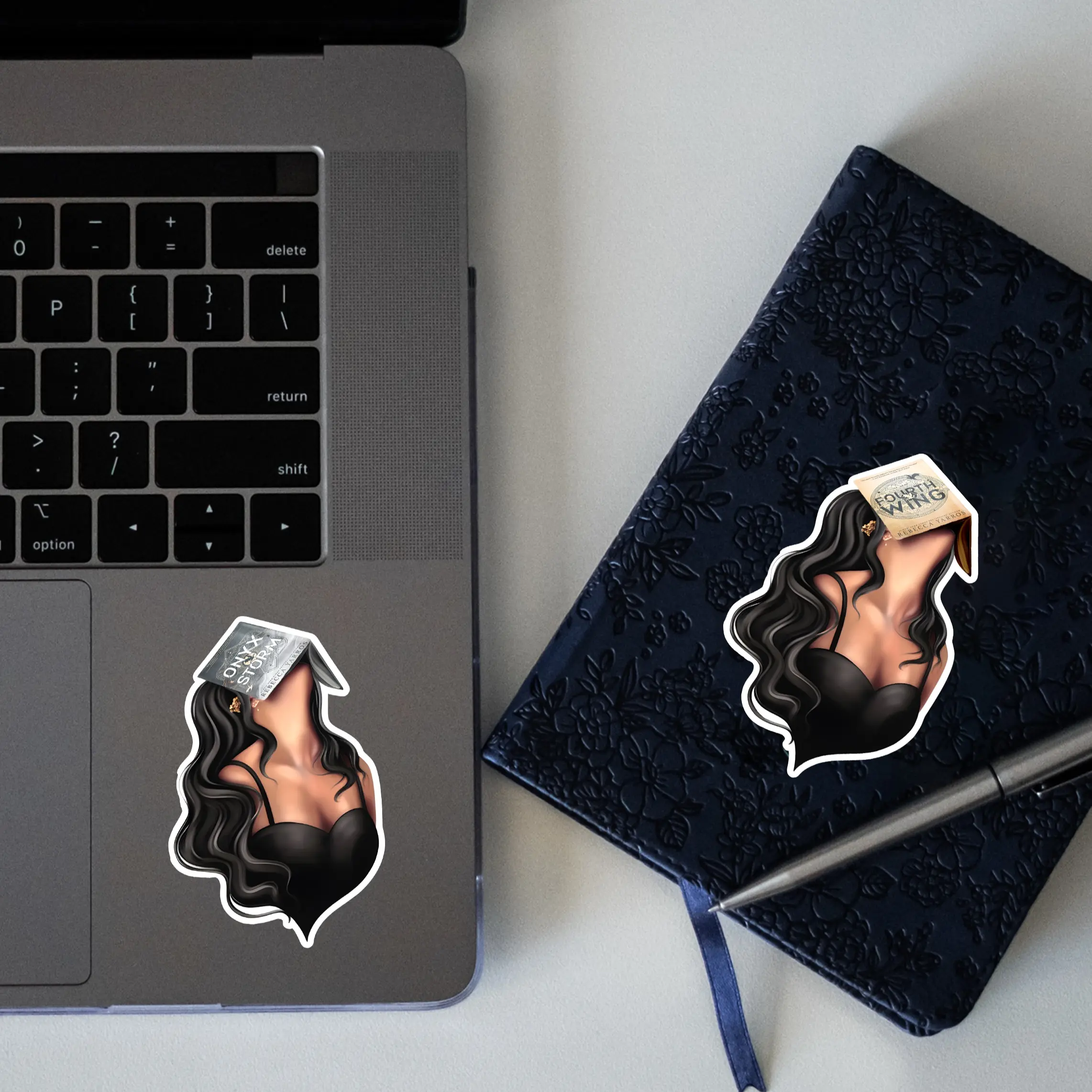 smut reading woman sticker, Fourth Wing Onyx Storm Stickers, Empyrean Dragon Stickers, Iron Flame Stickers, Waterproof Bookish Sticker Pack, Kindle Stickers
