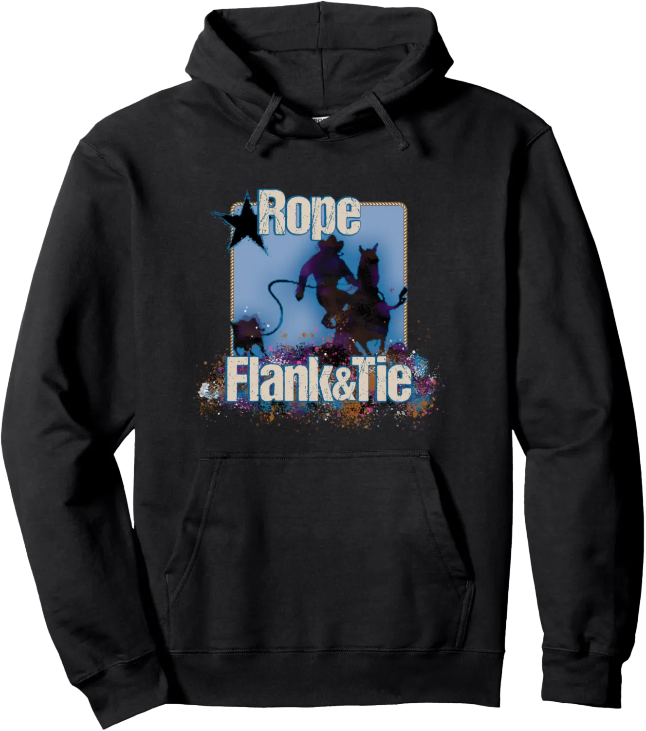 Calf Roping Calf Roper Rodeo Rope Flank and Tie Novelty Pullover Hoodie - Hannahgu Shop 97B0DGH3TKYF