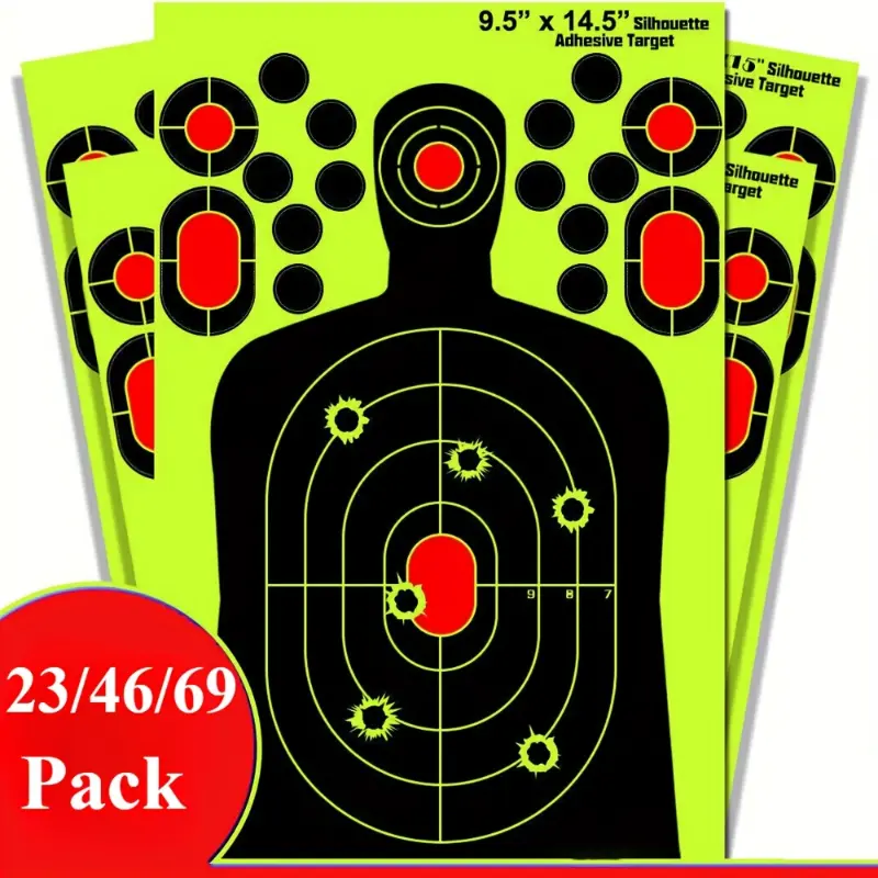 23/ 46/ 69 Pack LARGE 9.5"x14.5" Reactive Splatter Gun Rifle Pistol Shooting Targets--Easy to Use and Weather-Resistant - Ideal for Indoor and Outdoor Use