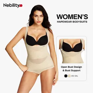 [MAX] Nebility Women's Mesh Breathable Shapewear - Basic Faja, Sleeveless High Waist Compression, Minimalist Comfort Body Shaping Underwear Firm Tummy Control Airslim Bodysuit