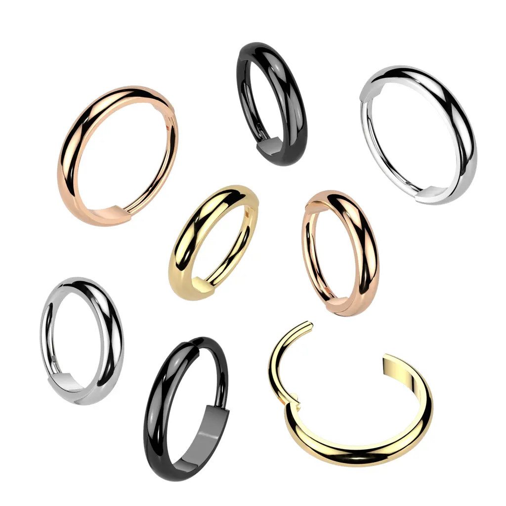 20g, 18g, 16g Chunky Nose Ring, Wide Look Titanium Nose Piercing Clicker Hoop