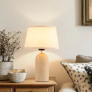 Modern Ceramic Lamps Single Table Lamp for Living Room Bedroom Farmhouse Nightstand Bedside Lamps