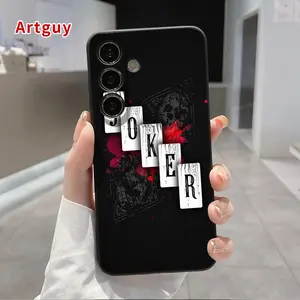 Straight Edge Phone Case Compatible with Samsung S24 ultra plus S25 S23 S22 Ultra Plus Creative joker Pattern Anti-Scratch Shockproof TPU Bumper Drop-proof Cover